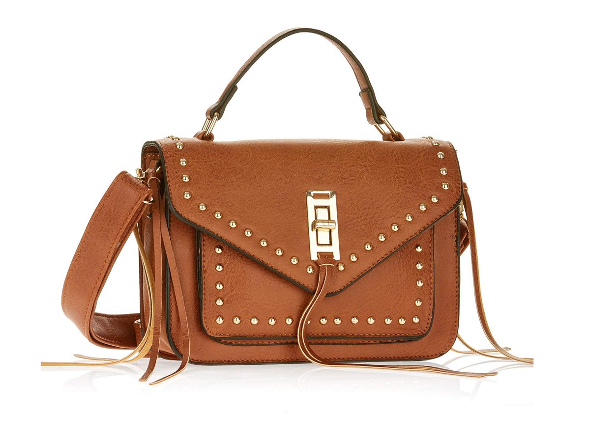 Metallic Sky Studded Crossbody With Fringe 1 Metallic Sky Studded Crossbody With Fringe