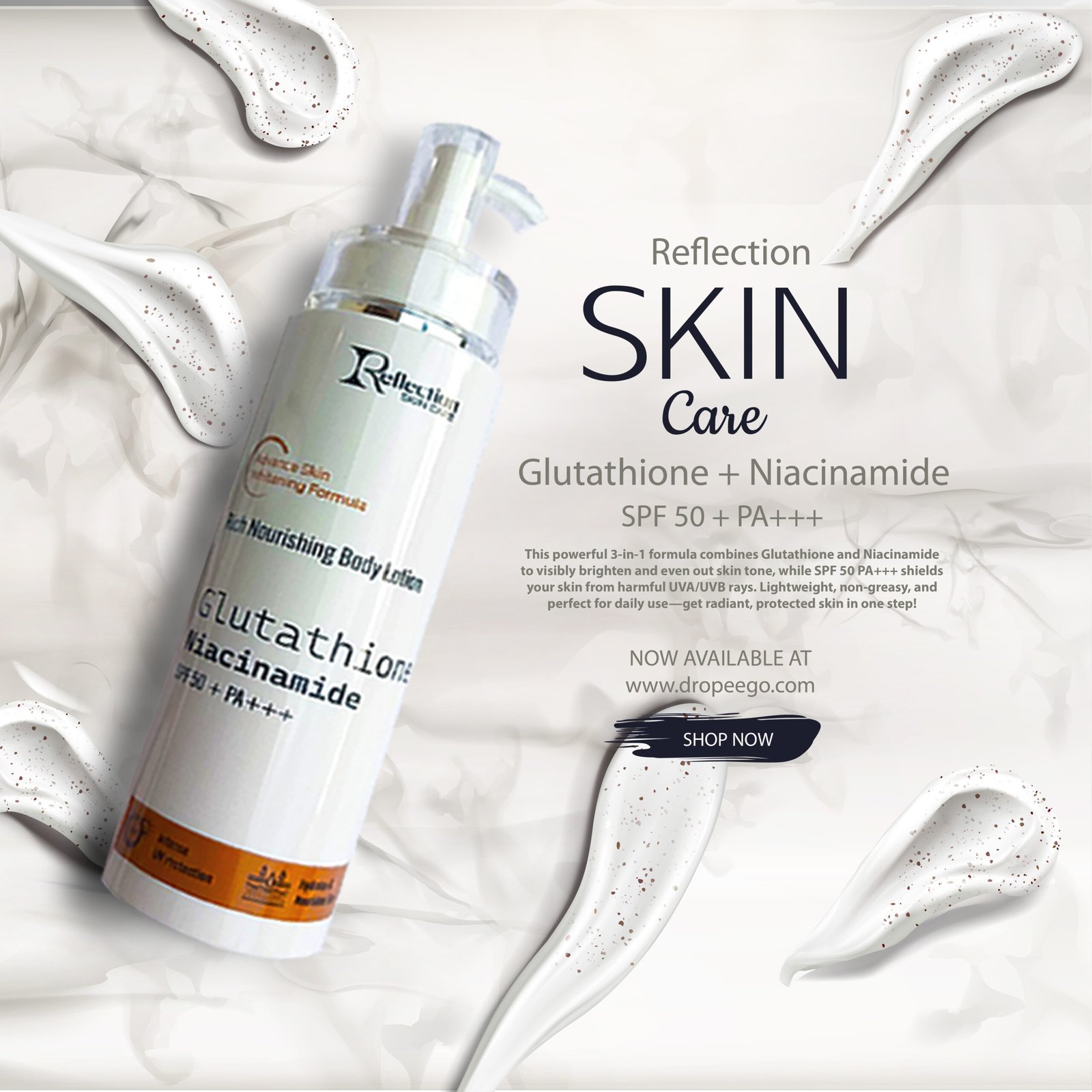 Glutathione Niacinamide SPF50 + PA+++ Body Lotion 3 Glutathione Niacinamide SPF50 + PA+++ Body Lotion - Image 3